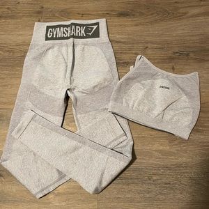 Gymshark Flex High Waisted Set in Light Gray/Charcoal